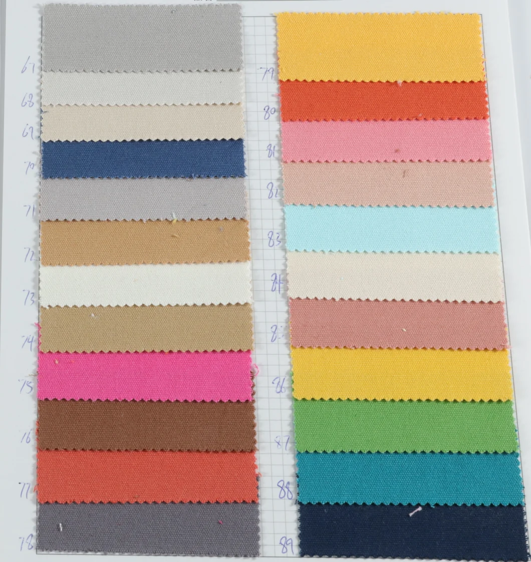 Fashion Stock 100 Cotton Plain Canvas New Design Dyed Fabric for Garment Fabrics